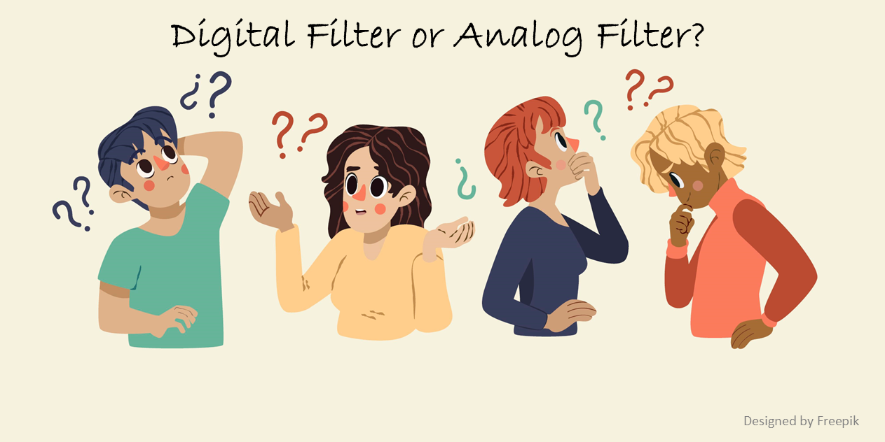 Digital Filter or Analog Filter cartoon
