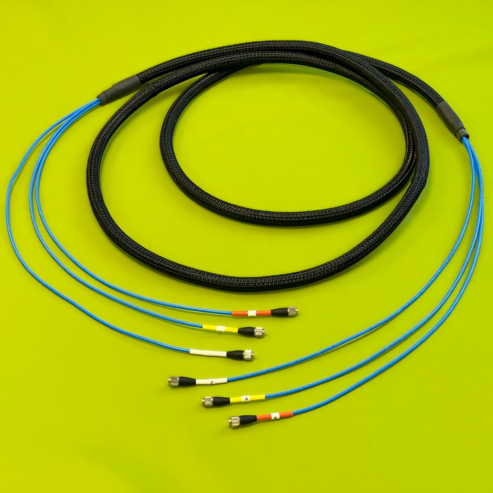 Low Noise Triaxial accelerometer cable, 3 10-32UNF microdot connectors